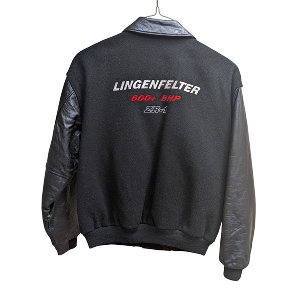 Golden Bear Lingenfelter 600+ BHP ZR-1 Corvette Wool Leather Jacket Mens M Black - Picture 3 of 9